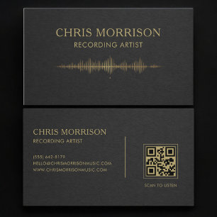 Tarjeta De Visita Código QR de artista grabador Black Gold