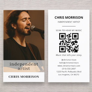 Tarjeta De Visita Código QR de artista independiente en foto