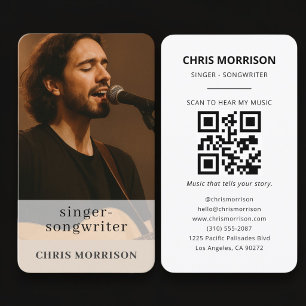 Tarjeta De Visita Código QR de artista musical 