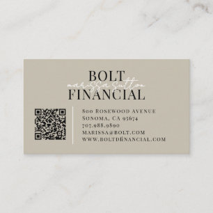 Tarjeta De Visita Código QR de Asesor Financiero Moderno