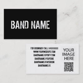 Tarjeta De Visita Código QR de banda blanca y negra moderna personal