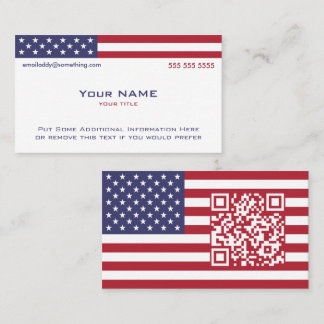 Tarjeta De Visita Código QR de Bandera Americana
