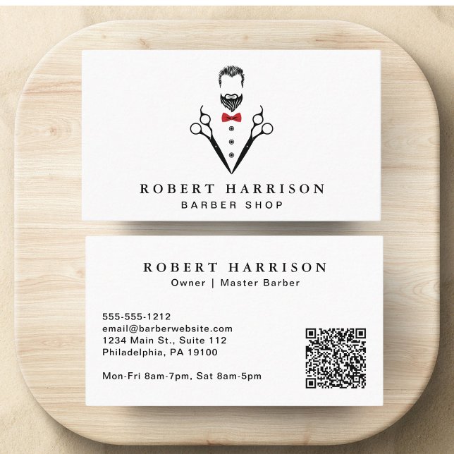 Tarjeta De Visita Código QR de Barbershop Profesional (Subido por el creador)