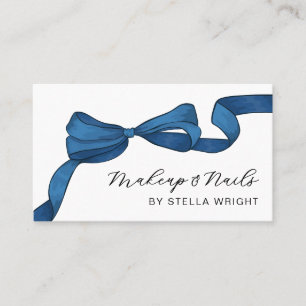 Tarjeta De Visita Código QR de belleza de lazo azul bonito