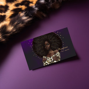 Tarjeta De Visita Código QR de belleza de moda de Reina Negra