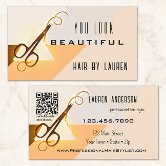 Tarjeta De Visita Código QR de belleza para estilistas de cabello pr