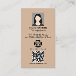 Tarjeta De Visita Código QR de bienes inmuebles elegante foto profes