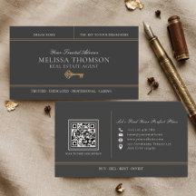 Código QR de bienes raíces de lujo negro elegante