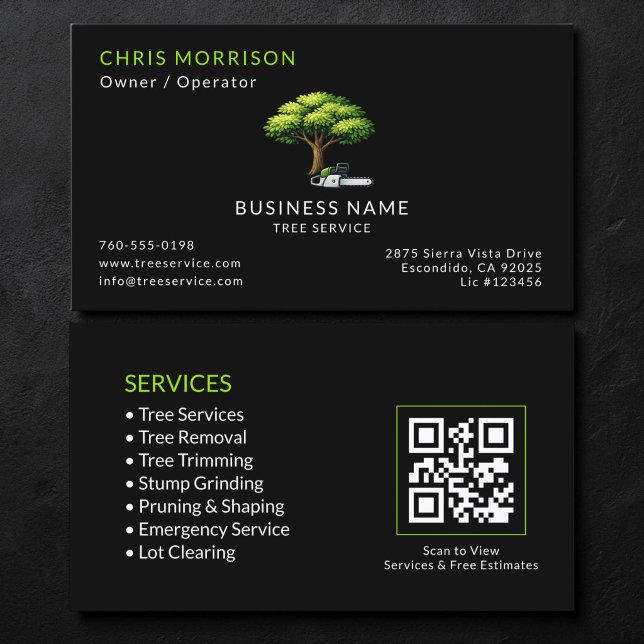Tarjeta De Visita Código QR de Black Tree Services (Subido por el creador)