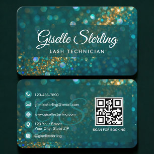 Tarjeta De Visita Código QR de brillo para técnicos de pestañas