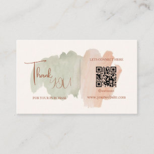 Tarjeta De Visita Código QR de brote Gracias Código de descuento de 