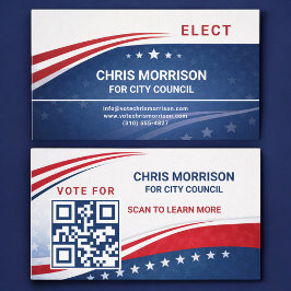 Tarjeta De Visita Código QR de Campaña Electoral