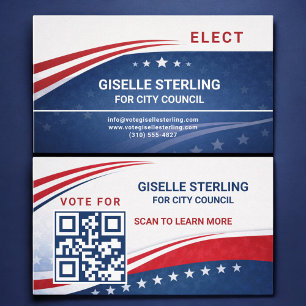 Tarjeta De Visita Código QR de Campaña Electoral del Votante