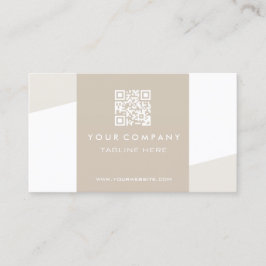 Tarjeta De Visita Código QR de Cappuccino geométrico simple
