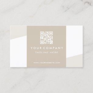 Tarjeta De Visita Código QR de Cappuccino geométrico simple