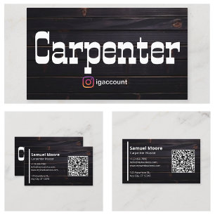 Tarjeta De Visita Código QR de Carpintero