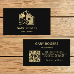 Tarjeta De Visita Código QR de Carpintero Reparaciones Domésticas