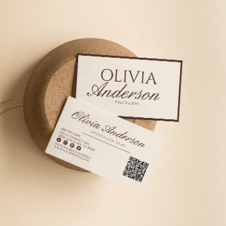 Tarjeta De Visita Código QR de Chocolate Marrón de Lujo de Dinero An
