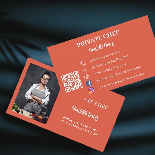 Tarjeta De Visita Código QR de cocina de cocina de terracota privada (Subido por el creador)