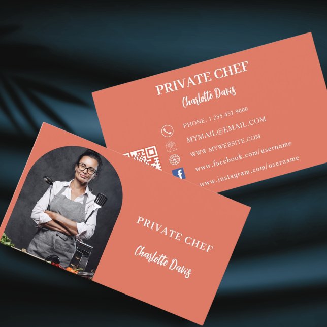Tarjeta De Visita Código QR de cocina de cocina de terracota privada (Subido por el creador)