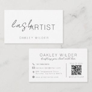Tarjeta De Visita Código QR de Cocoa Script para Artista de Pestañas