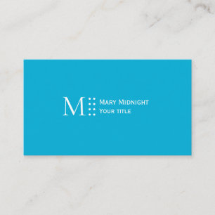 Tarjeta De Visita Código QR de color sólido Moderno Elegante Azul Br