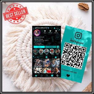 Tarjeta De Visita Código QR de conexión de Instagram para entrenador