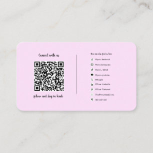 Tarjeta De Visita Código QR de conexión de redes sociales Logo Salon