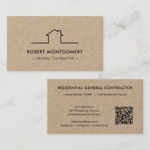 Tarjeta De Visita Código QR de construcción de contratista moderno