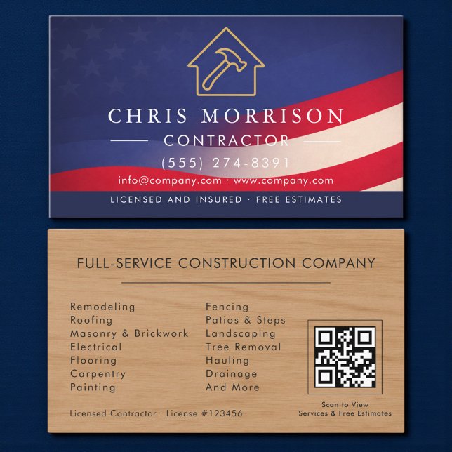 Tarjeta De Visita Código QR de Construcción de Edificios de Madera P (Subido por el creador)
