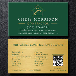 Tarjeta De Visita Código QR de Construcción de Edificios de Metal Do