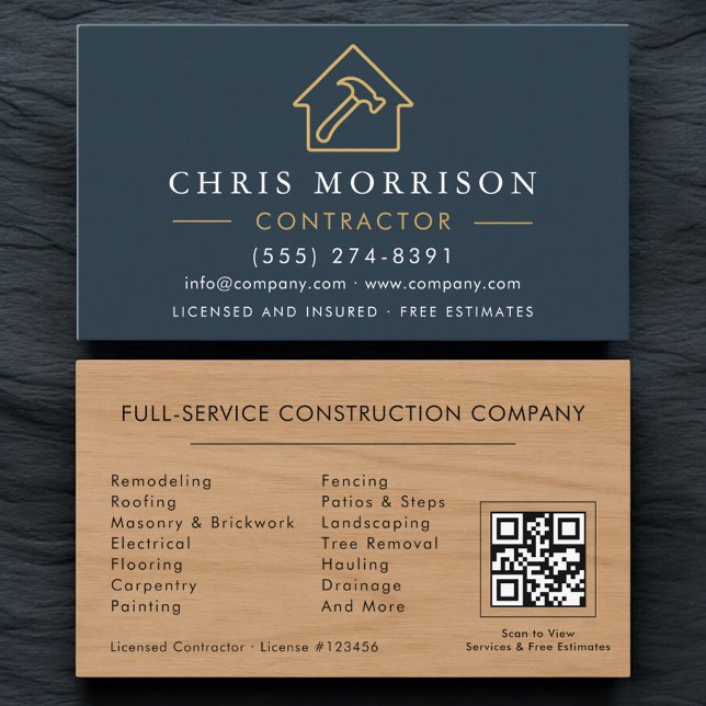 Tarjeta De Visita Código QR de Construcción de Edificios Grano de Ma (Subido por el creador)