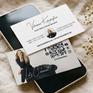 Tarjeta De Visita Código QR de Consultor de Marketing de Medios Soci