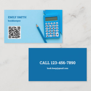 Tarjeta De Visita Código QR de contable de librero
