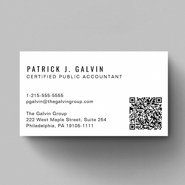 Tarjeta De Visita Código QR de Contador CPA (CPA Accountant QR Code Business Card)