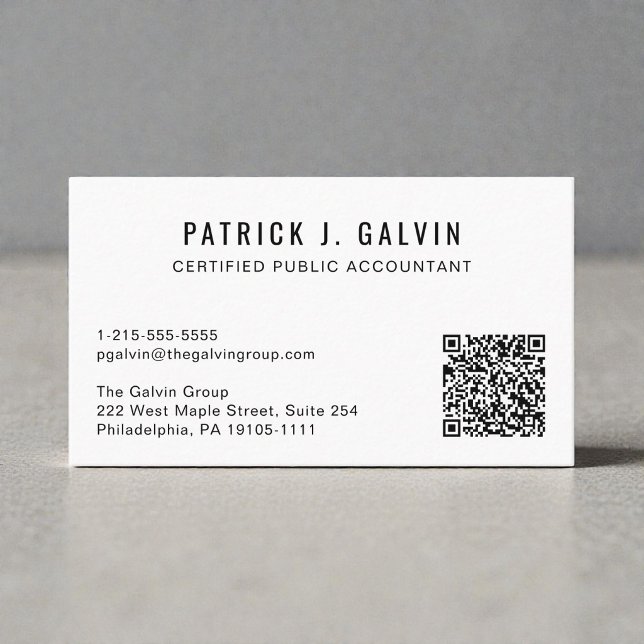 Tarjeta De Visita Código QR de contador CPA (CPA Accountant QR Code Business Card)