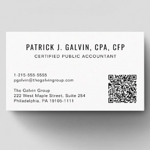 Tarjeta De Visita Código QR de Contador CPA