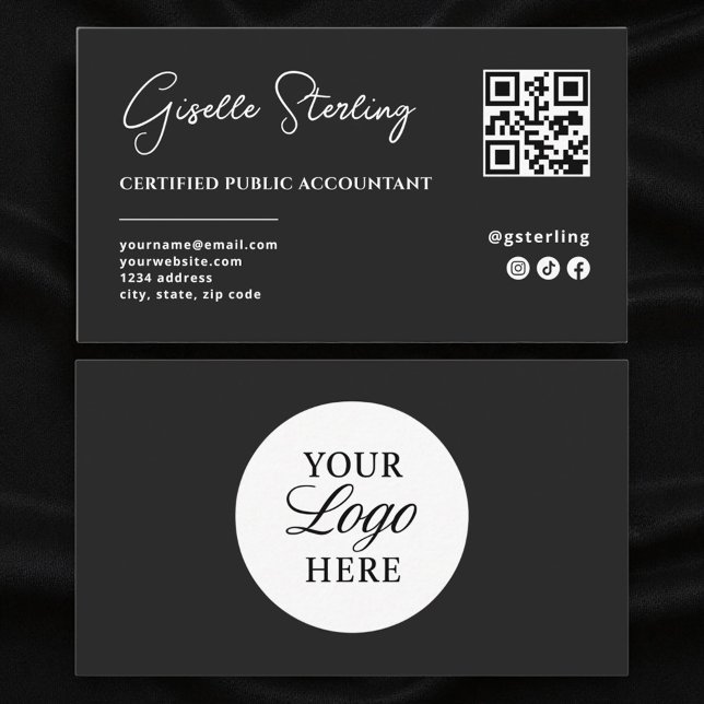 Tarjeta De Visita Código QR de Contador de Impuestos CPA Script (Subido por el creador)