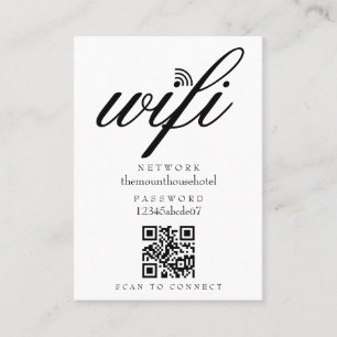 Tarjeta De Visita Código QR de contraseña de red Wifi