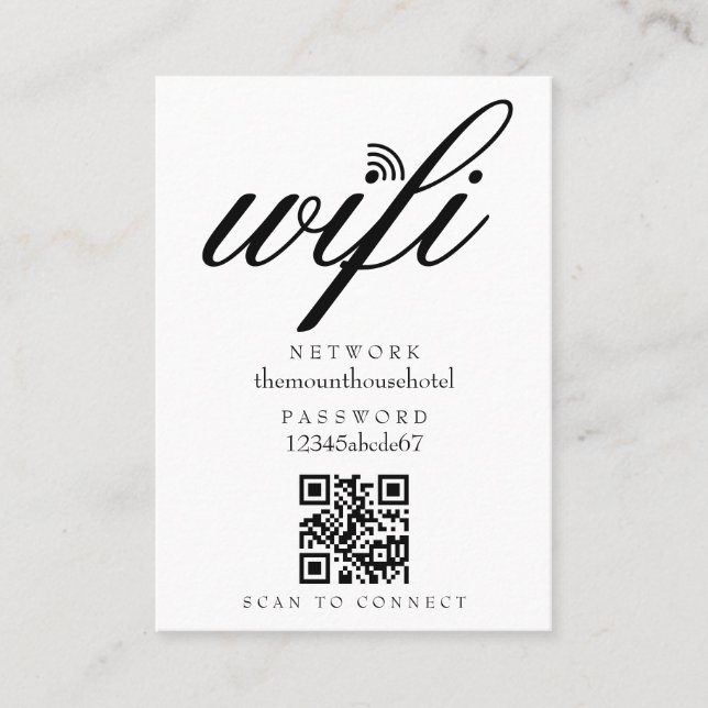Tarjeta De Visita Código QR de contraseña de red Wifi (Anverso)