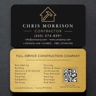 Tarjeta De Visita Código QR de Contratista de Construcción Metálica