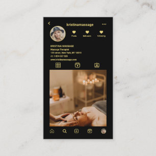 Tarjeta De Visita Código QR de cuadrícula de fotos de Instagram de t