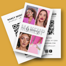 Tarjeta De Visita Código QR de cuadrícula de fotos verticales para a