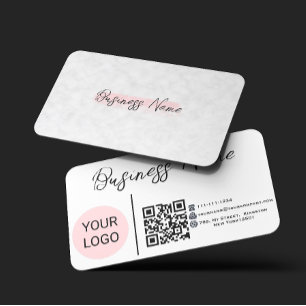 Tarjeta De Visita CÓDIGO QR de Cuadro de Búfalo de Acuarela Rosa Mod