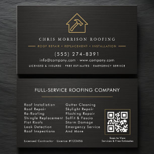 Tarjeta De Visita Código QR de Cubiertas Metálico