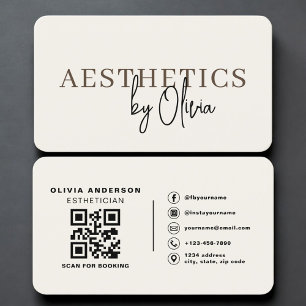 Tarjeta De Visita Código QR de cuidado de la piel de esteticista neu