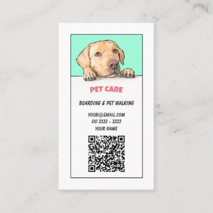 Tarjeta De Visita Código QR de cuidado de mascotas
