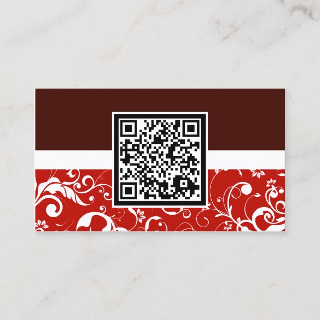 Tarjeta De Visita código QR de damasco profesional (Anverso)