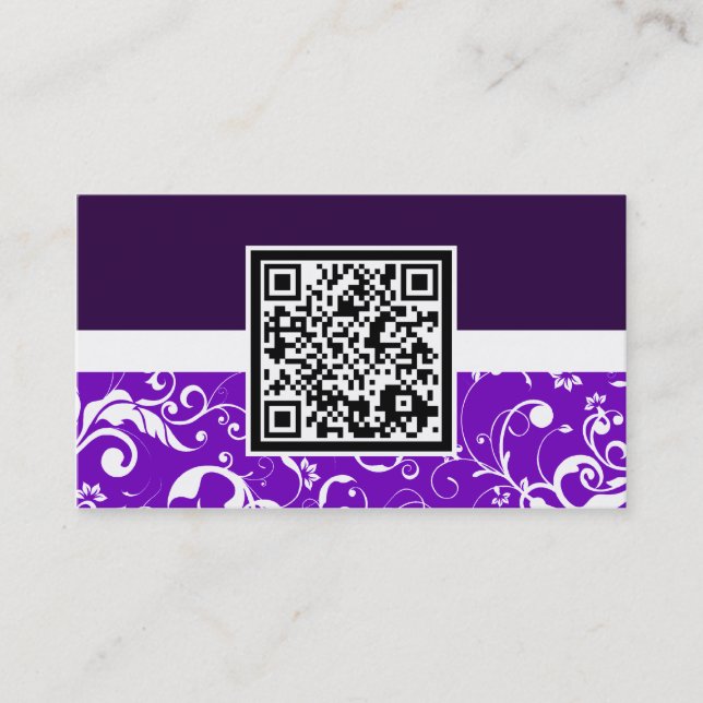 Tarjeta De Visita código QR de damasco profesional (Anverso)