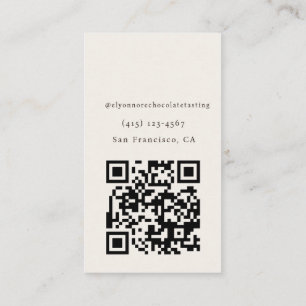 Tarjeta De Visita Código Qr De Degustación De Chocolate Minimalista 